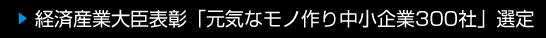 経済産業大臣表彰「元気なモノ作り中小企業300社」選定